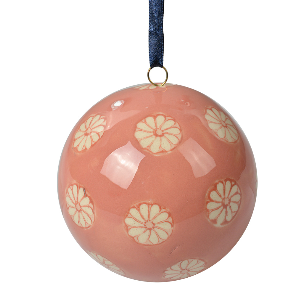 Palla di decorazione Rosa Beige Ø 8x8 cm
