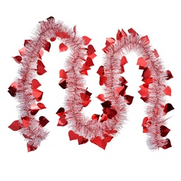 [65561R] Dekoration girlande Weihnachten Rot Weiß 200 cm
