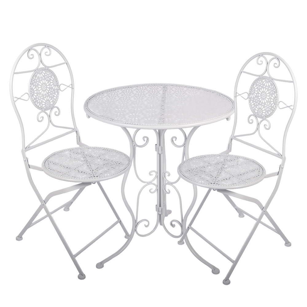 Tafel + 2 stoelen Ø 60x70 / 50x40x93 cm (2)