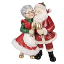 Decoratie kerstman en kerstvrouw 20x12x26 cm