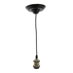 [5LL-95GR] Kabelpendel Grün, Schwarz Ø 14x150 cm E27/max 1x60W