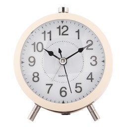 [6AC0033BE] Wecker Analog Beige 10x7x12 cm / 1xAA