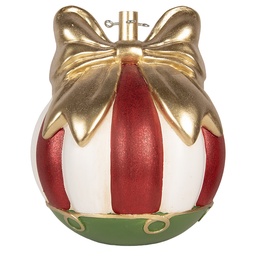 [6MG0172] Supporto per l'albero di Natale Rosso Bianco 40x40x48 cm