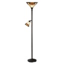 Lampada da Terra Tiffany Beige, Rosso Ø 30x178 cm E27/max 1x100W E14/max 1x25W