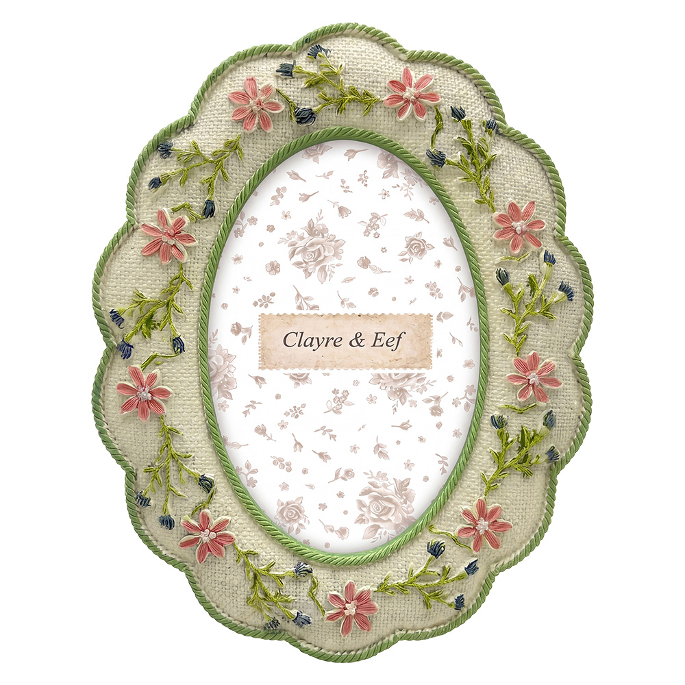 Picture Frame White Green 17x2x22 cm / 10x15 cm