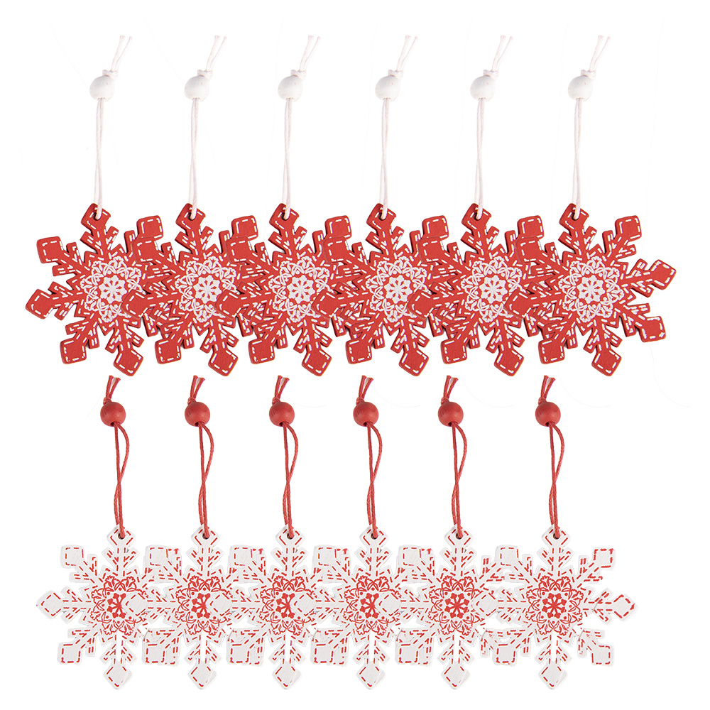 Decoratie hanger sneeuwvlok 13x13x1 cm (12)