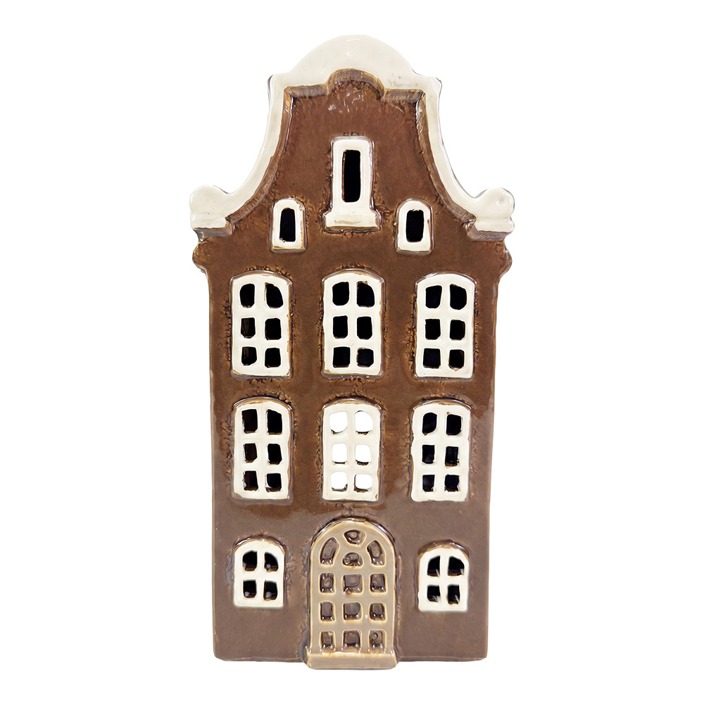 Waxinelichthouder huis 11x8x22 cm