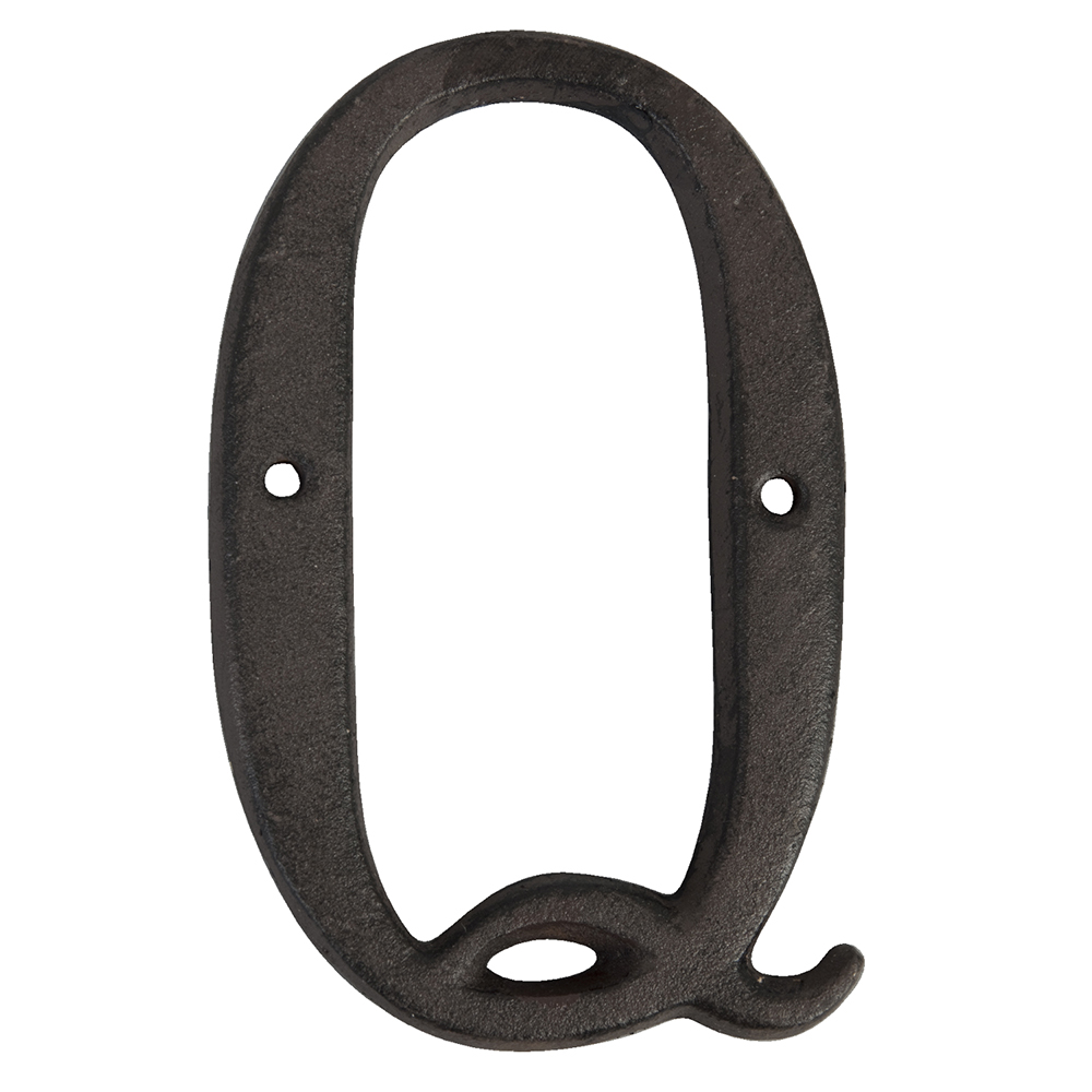 Lettre de fer Q Marron 8x1x13 cm