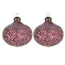 Kerstbal Ø 10x11 cm (set van 2)