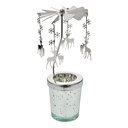 Tea light carousel Silver colored Ø 8x17 cm
