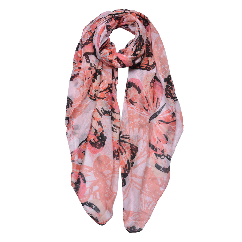 Scarf Women Print Pink 90x180 cm