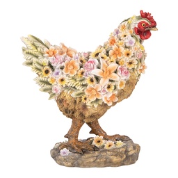 [6PR5113] Deko Huhn Braun Rosa 27x16x31 cm