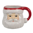 Becher Weiß Rot 14x11x9 cm / 400 ml