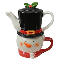 [6CETEFO0002] Tea for One Weiß Schwarz 19x11x21 cm / 525 ml / 425 ml