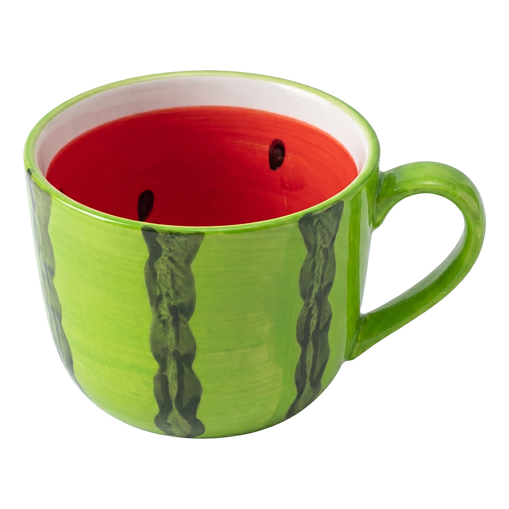 Mug Green Red 11x8x8 cm