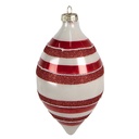Weihnachtskugel Rot Weiß Ø 8x15 cm
