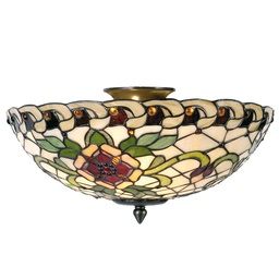 [5LL-5419] Lampe de plafond Tiffany Vert, Rouge Ø 40x25 cm E14/max 2x40W