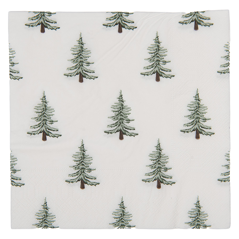 Serviettes en papier Blanc Vert 33x33 cm (20)