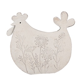 [6Y5579] Decoration Statue Rooster White Grey 15x6x14 cm