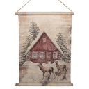 Wall chart Christmas Beige Red 55x3x75 cm