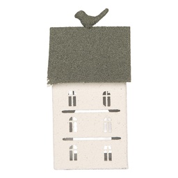 [6Y6070] Décoration Maison Blanc Vert 12x12x27 cm
