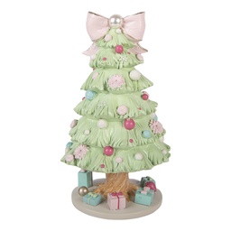 [66756] Musicbox Christmas Tree Green Pink Ø 13x23 cm
