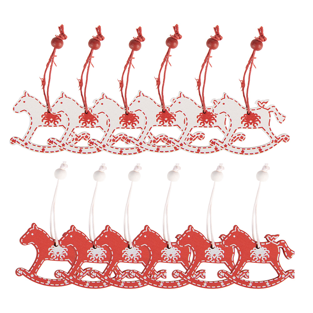 Decoratie hanger hobbelpaard 13x13x1 cm (12)