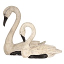 Décoration Cygnes Beige (set 2) 21x10x18 / 26x11x29 cm