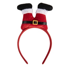 [66571] Bande de cheveux avec jambes de Père Noël Rouge Blanc 13x3x23 cm