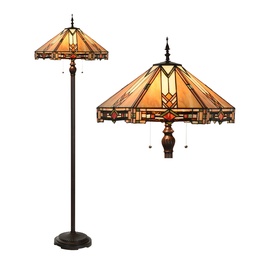 [5LL-6324] Lampadaire Tiffany Beige Ø 50x161 cm E27/max 2x60W