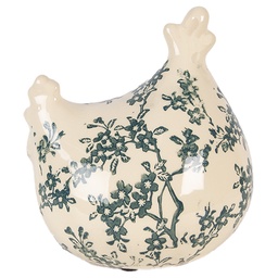 [6CE2396] Decoration Chicken Beige Green 12x11x13 cm