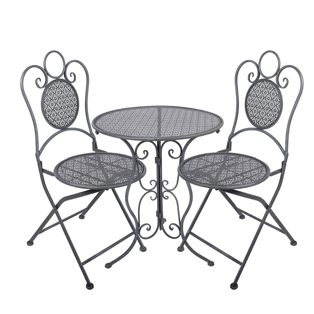Tafel + 2 stoelen Ø 60x71 / 50x40x93 cm (2)