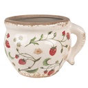 Flower Pot Inside Beige Red 17x14x12 cm