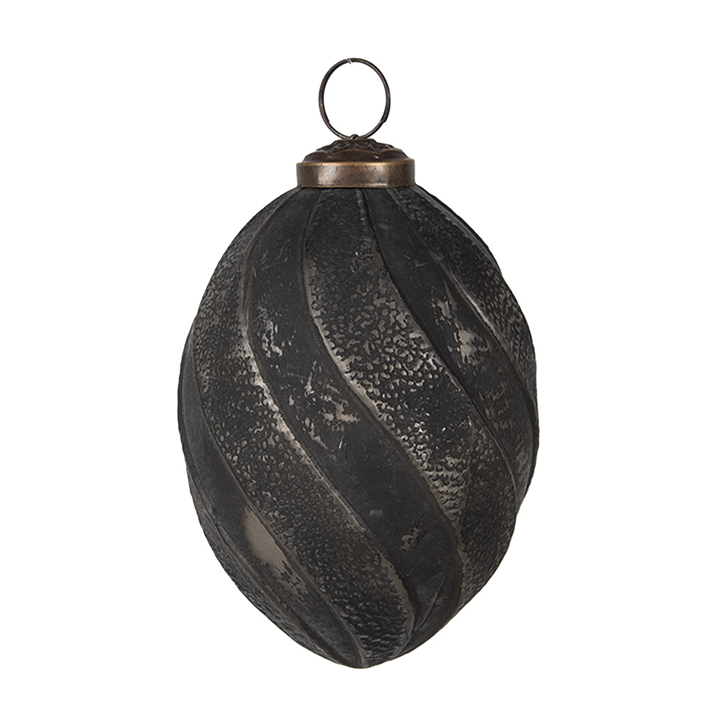Weihnachtskugel Schwarz Grau Ø 7x11 cm