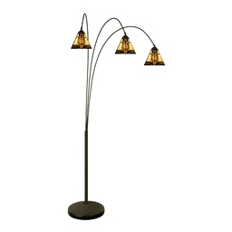 [5LL-6321] Lampada da Terra Tiffany Beige 91x50x200 cm E27/max 3x60W