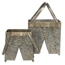Plant Stand Inside Set of 2 Grey 28x15x30/50 cm
