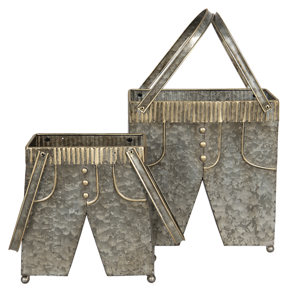 Supporto per piante da interno set da 2 Grigio 28x15x30/50 cm