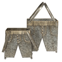 [6Y4184] Supporto per piante da interno set da 2 Grigio 28x15x30/50 cm