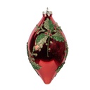 Christmas Bauble Red Green Ø 8x15 cm
