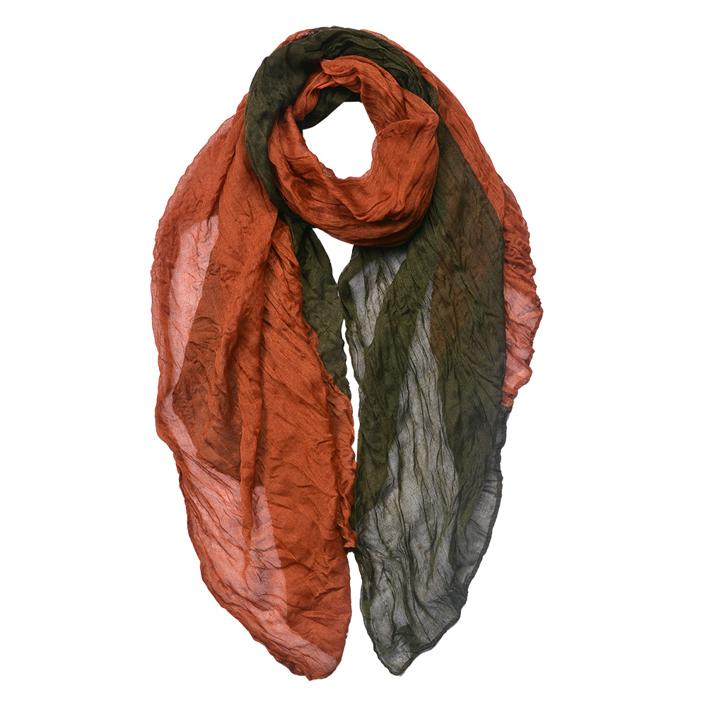 Foulard Donna Stampato Verde, Marrone 90x180 cm