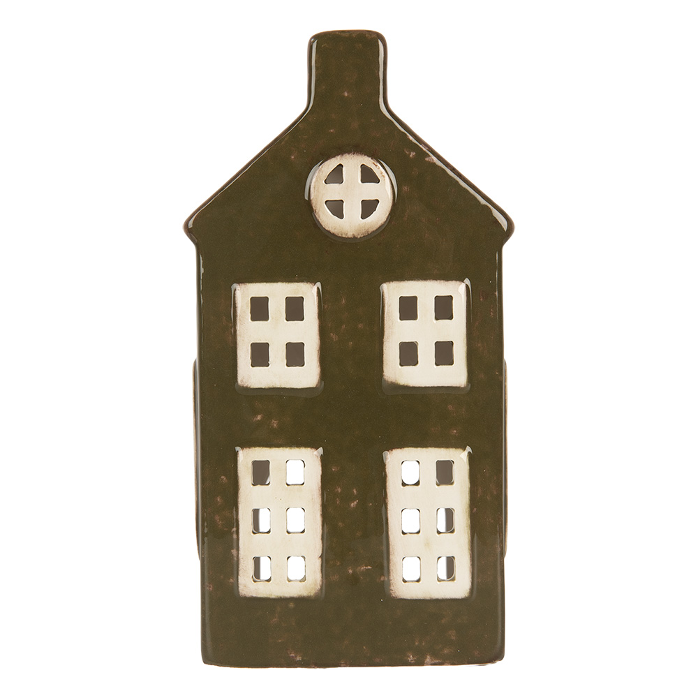 Waxinelichthouder huisje 8x6x16 cm