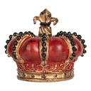 Deko Krone Rot Goldfarbig Ø 13x11 cm