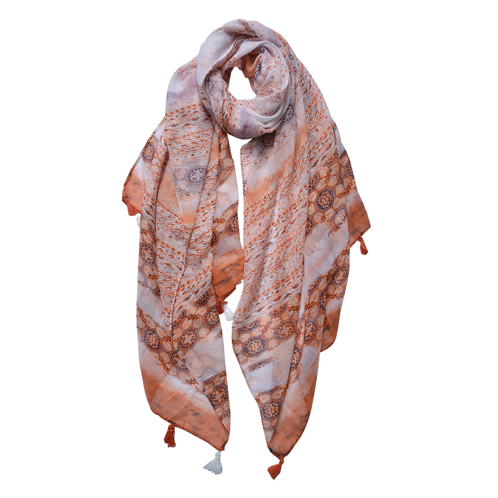 Schal Damen Muster Orange 90x180 cm
