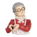 Christmas Decoration Mrs. Claus Beige Red 19x18x23 cm