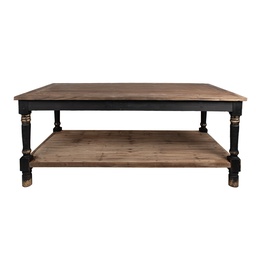 [5H0694Z] Tisch Schwarz Braun 200x100x85 cm