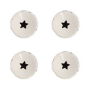 Poignée de porte set de 4 Beige, Noir Ø 4x3 cm