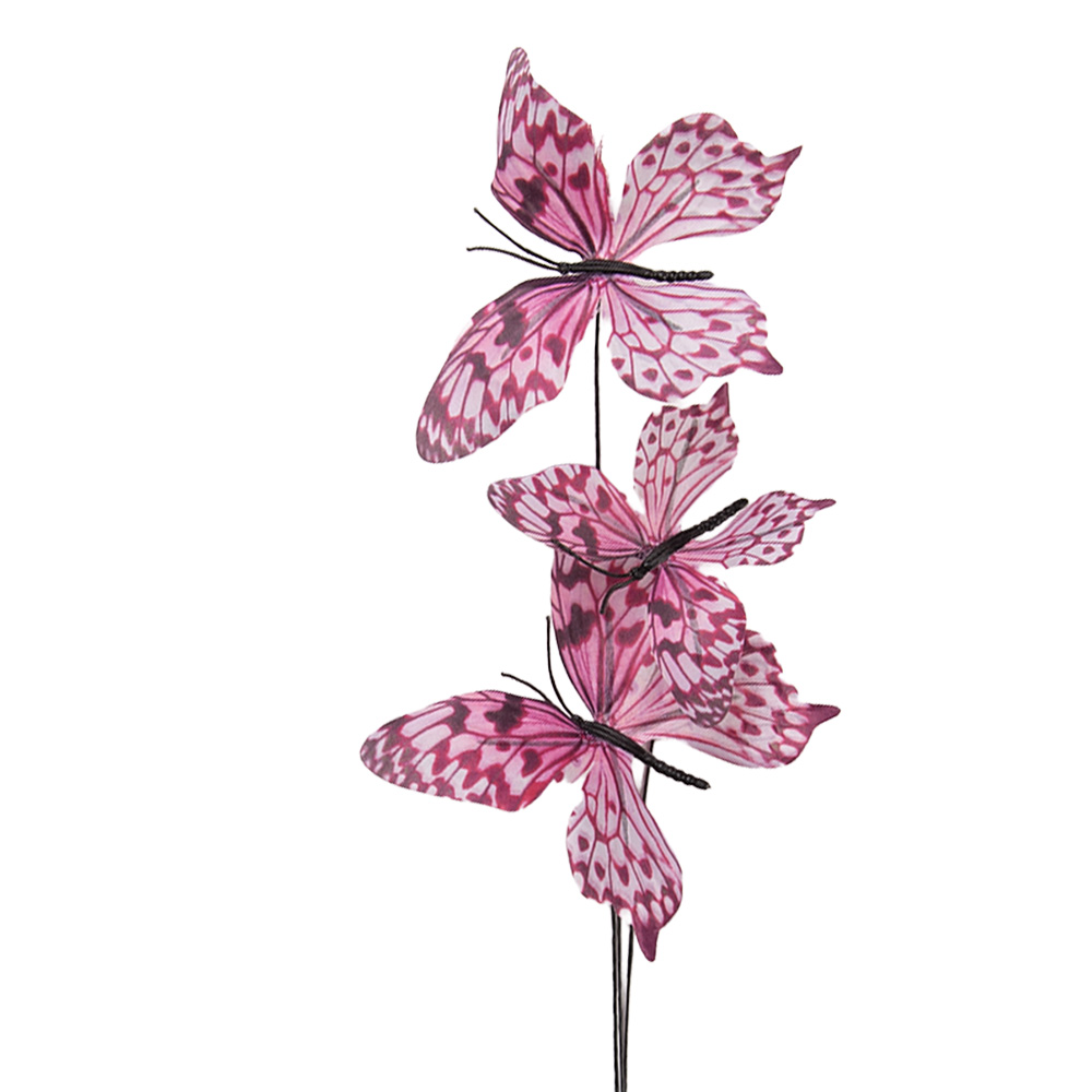 Decoratie tak met vlinders 10x10x65 cm