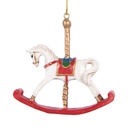 Decorative Hanger Rocking Horse White Red 8x2x7 cm