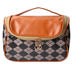 [JZTB0055] Trousse de toilette pour femmes Noir, Beige 22x13x14 cm