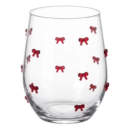 [6GL5517] Water Glass Transparent Red Ø 7x12 cm / 320 ml